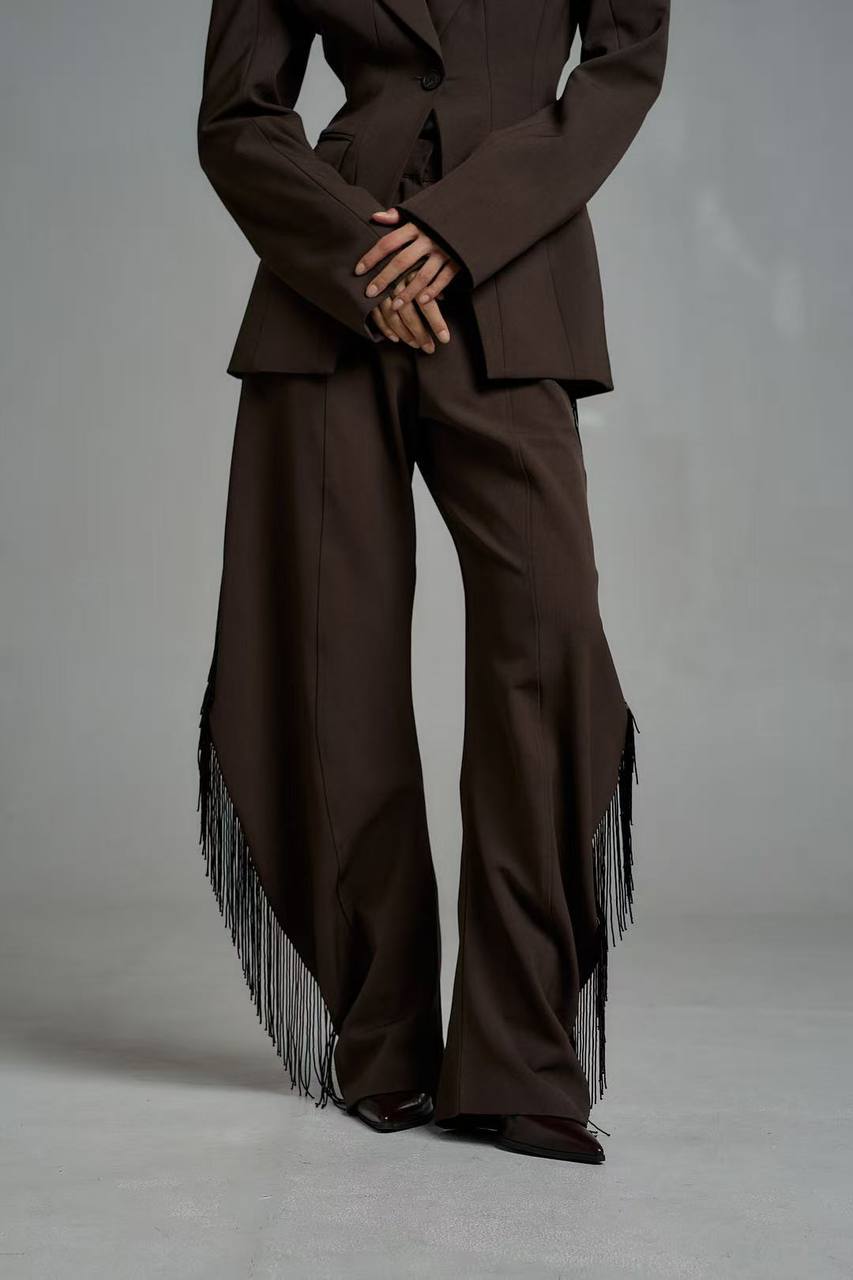 Декоровані чорним бісером брюки 