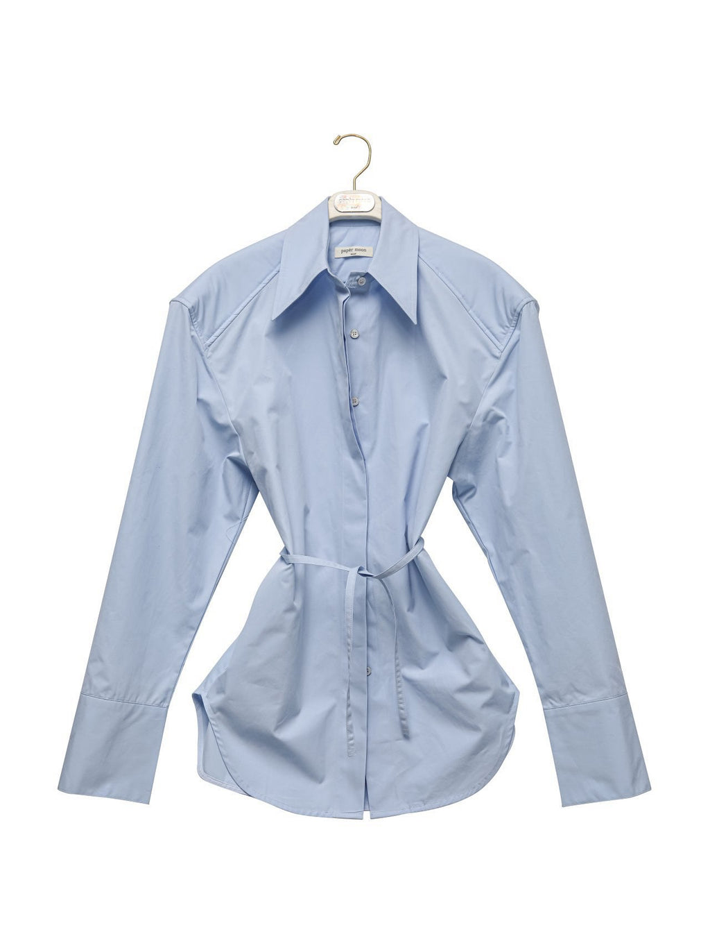 Приталена блакитна сорочка 