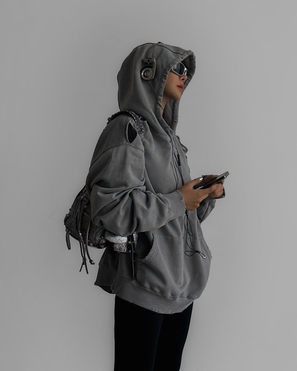 Худі світло сірий