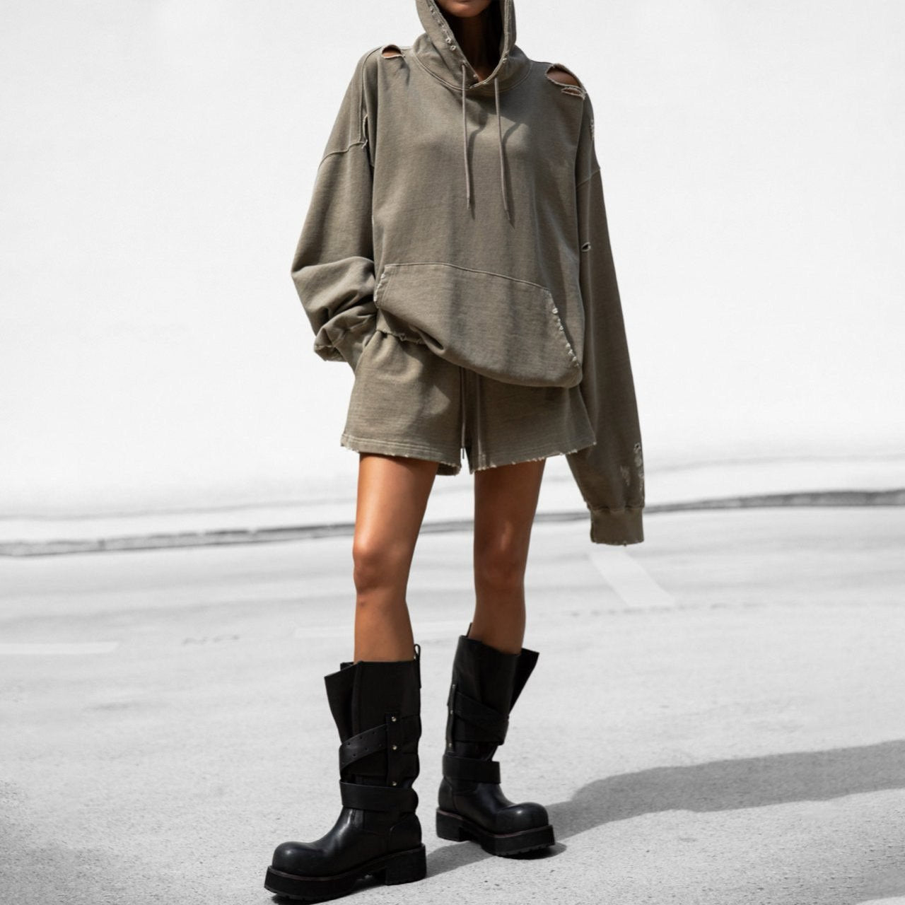 Худі кольору хакі 