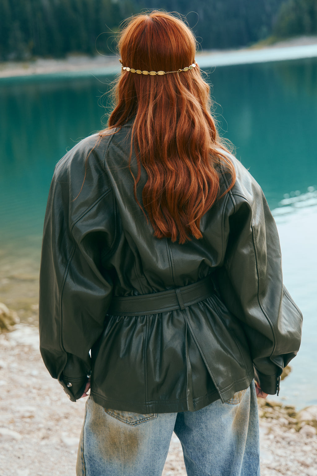 Schouder leather jacket